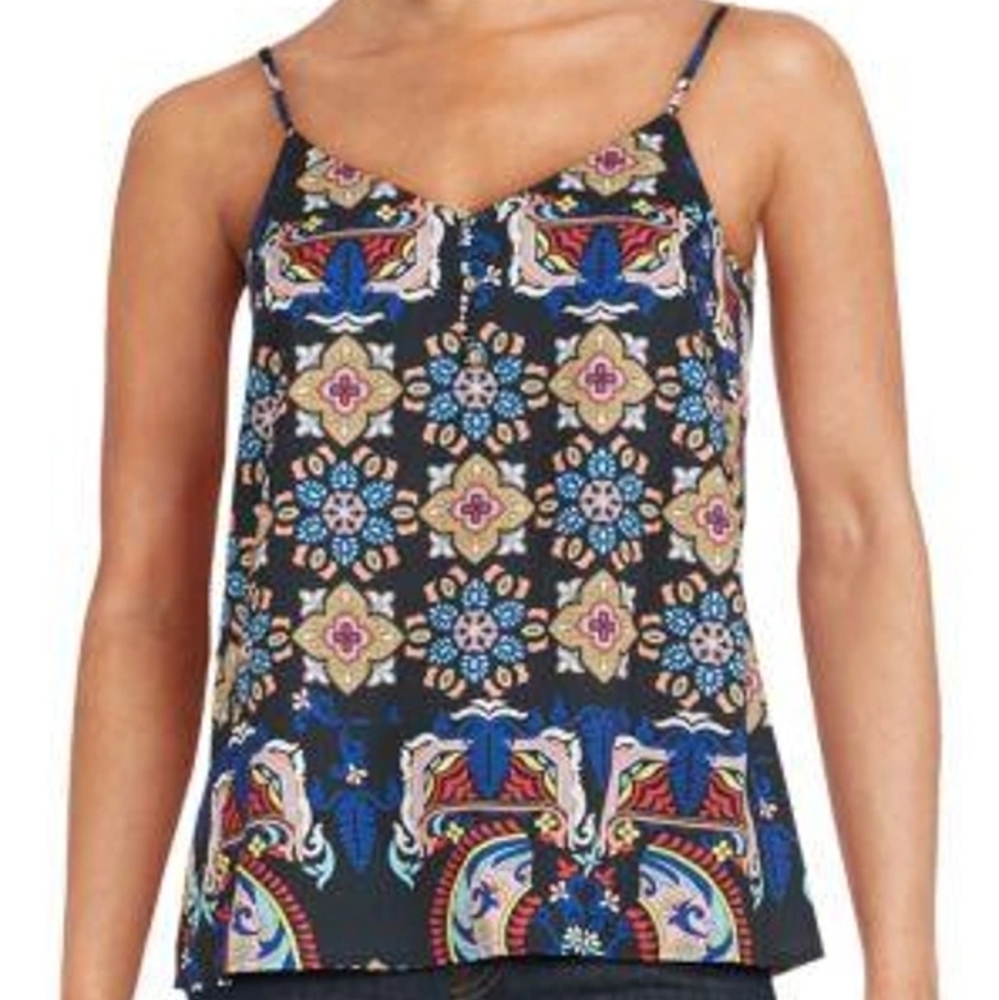 NWT Yumi Kim Spagetti Strap Vibrant Floral Top In Merigold Size Large